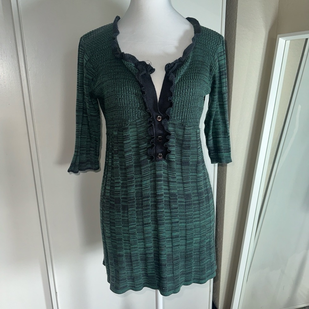 Teal and Navy Knit mini sweater dress size large